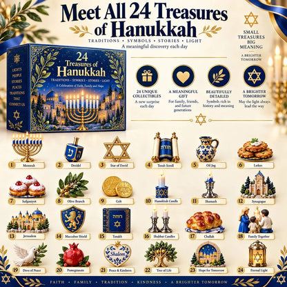🕎24 Treasures of Hanukkah – Traditions, Symbols & Light Countdown Calendar