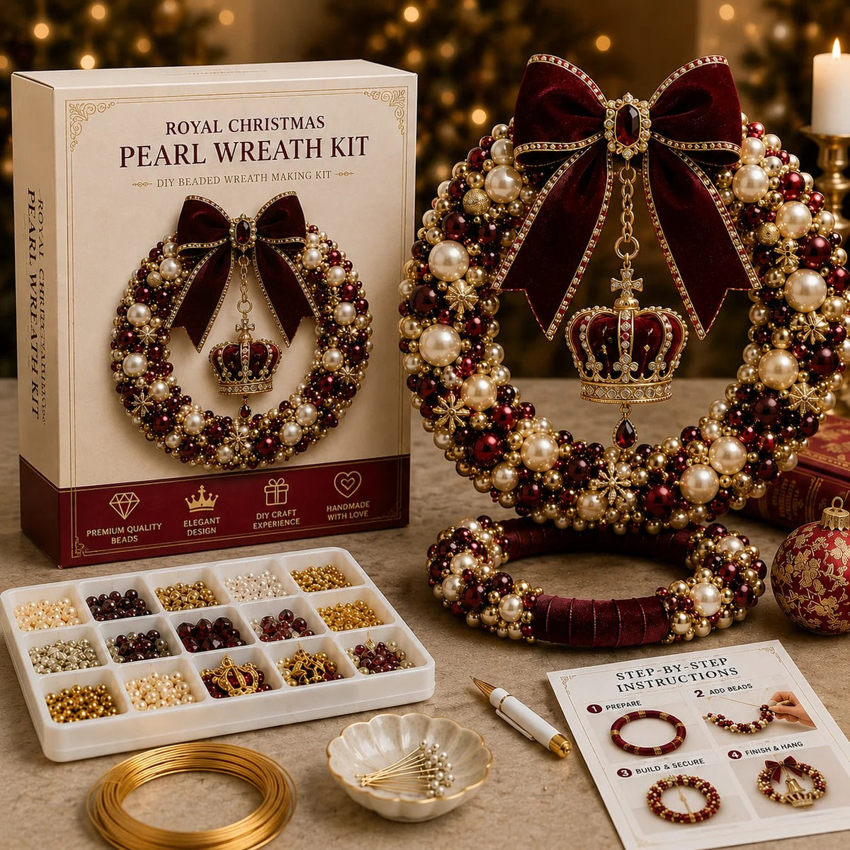 🎄✨ DIY Christmas Wreath Pearl Art Kit🎁