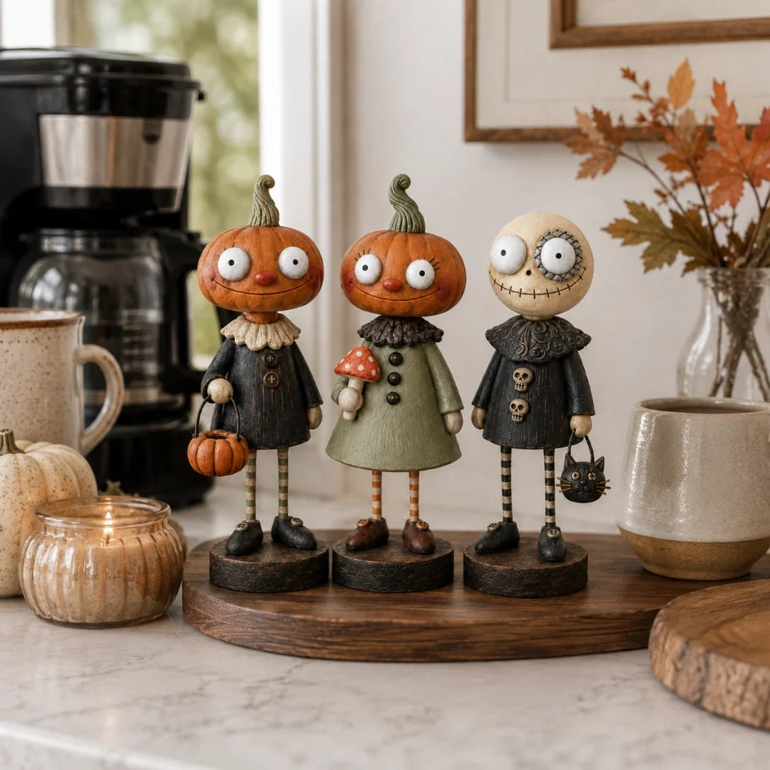 🎃Primitive Pumpkin Friends –  🧡Vintage Halloween Collectible Figurines