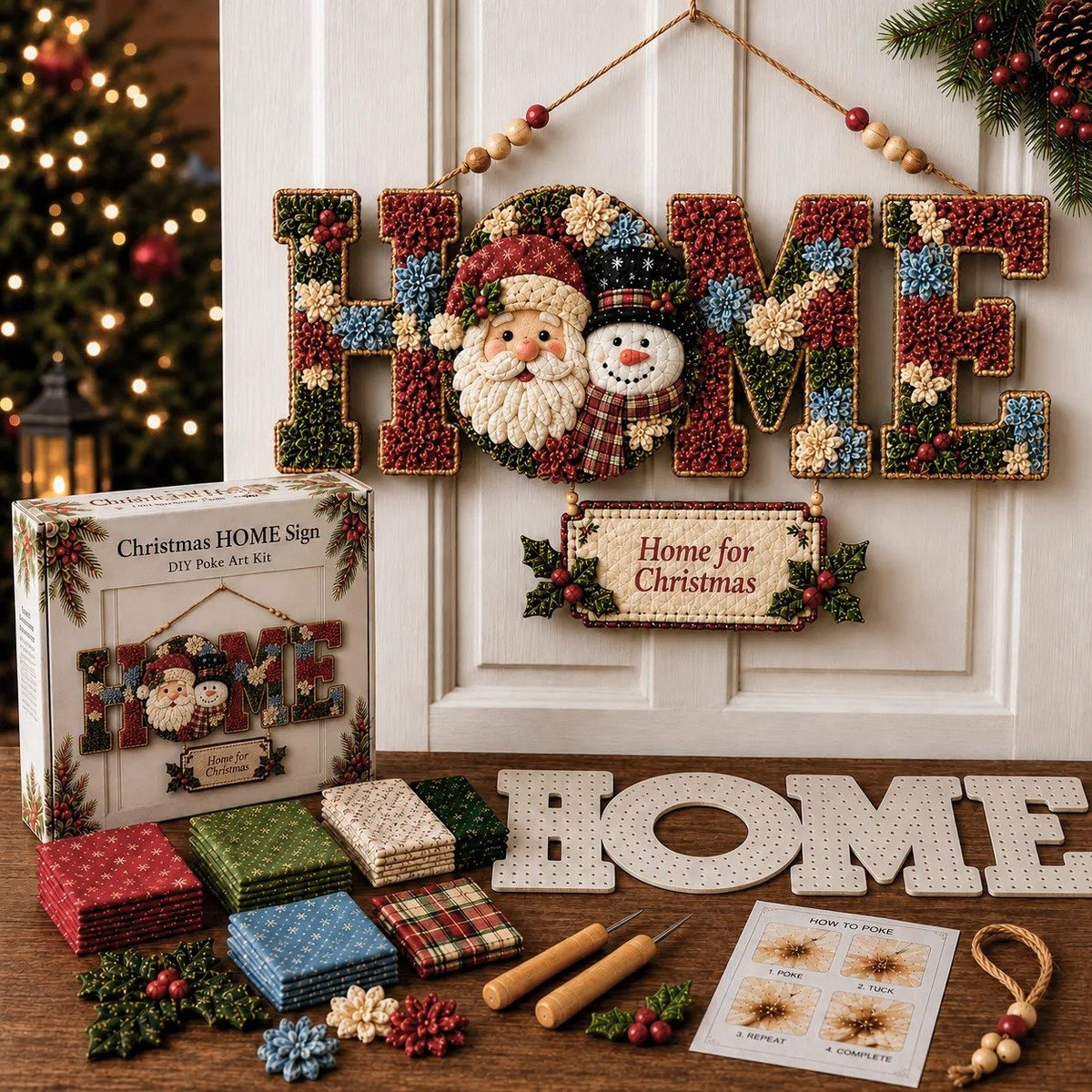 🔥 Last Day 49% OFF | 🏡 HOME Sweet HOME DIY Fabric Poke Art Kit ✨