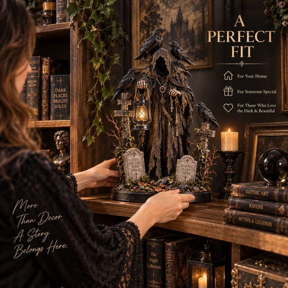 Keeper of the Last Light – Raven Guardian Lantern Statue