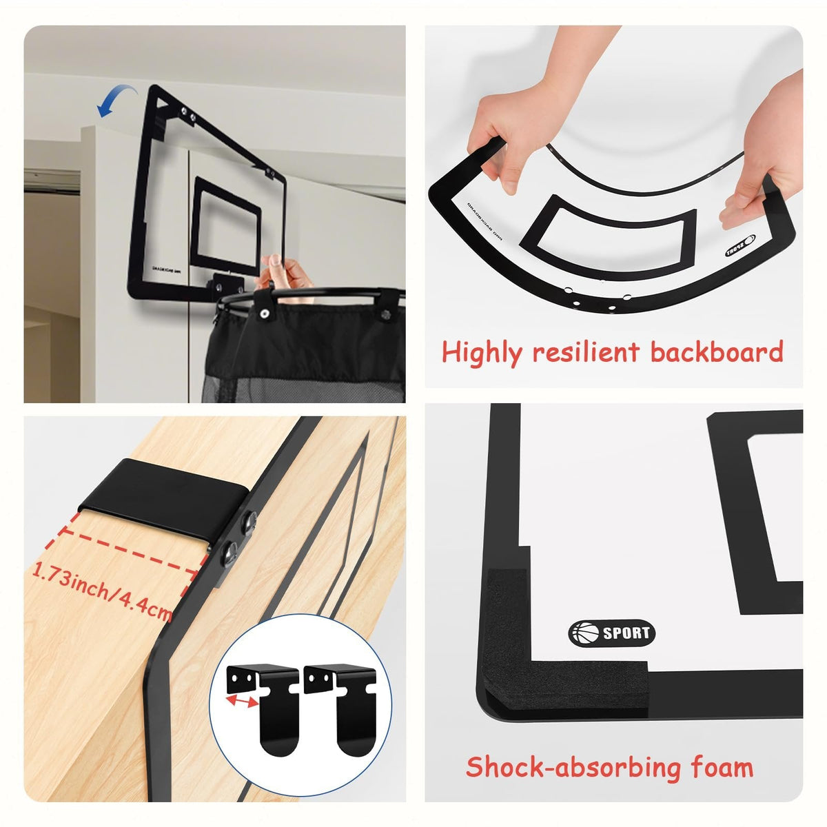 🏀 2-in-1 Over-the-Door Basketball Hoop & Laundry Hamper – Kids Indoor Room Organizer