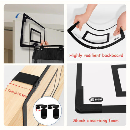 🏀 2-in-1 Over-the-Door Basketball Hoop & Laundry Hamper – Kids Indoor Room Organizer