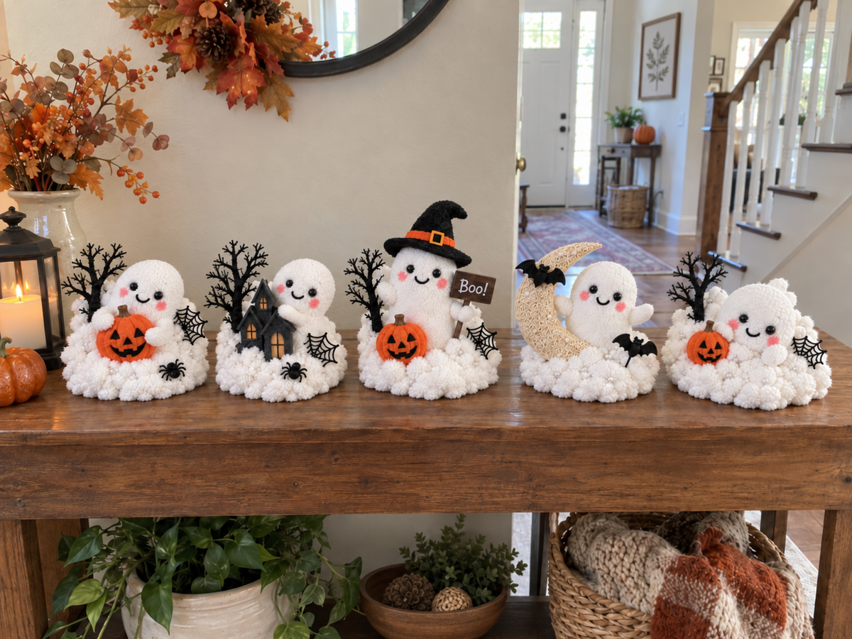 👻✨ Glowing Ghost Stairway Decor – Spooky Halloween Railing Lights