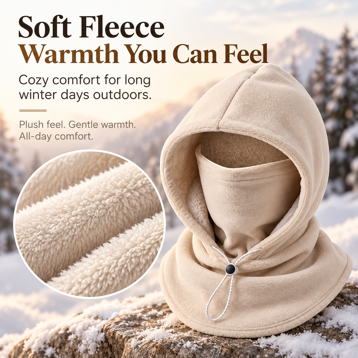 45% OFF🥶 Fleece Balaclava Hood – Full Face & Neck Winter Protection for Outdoor Adventures