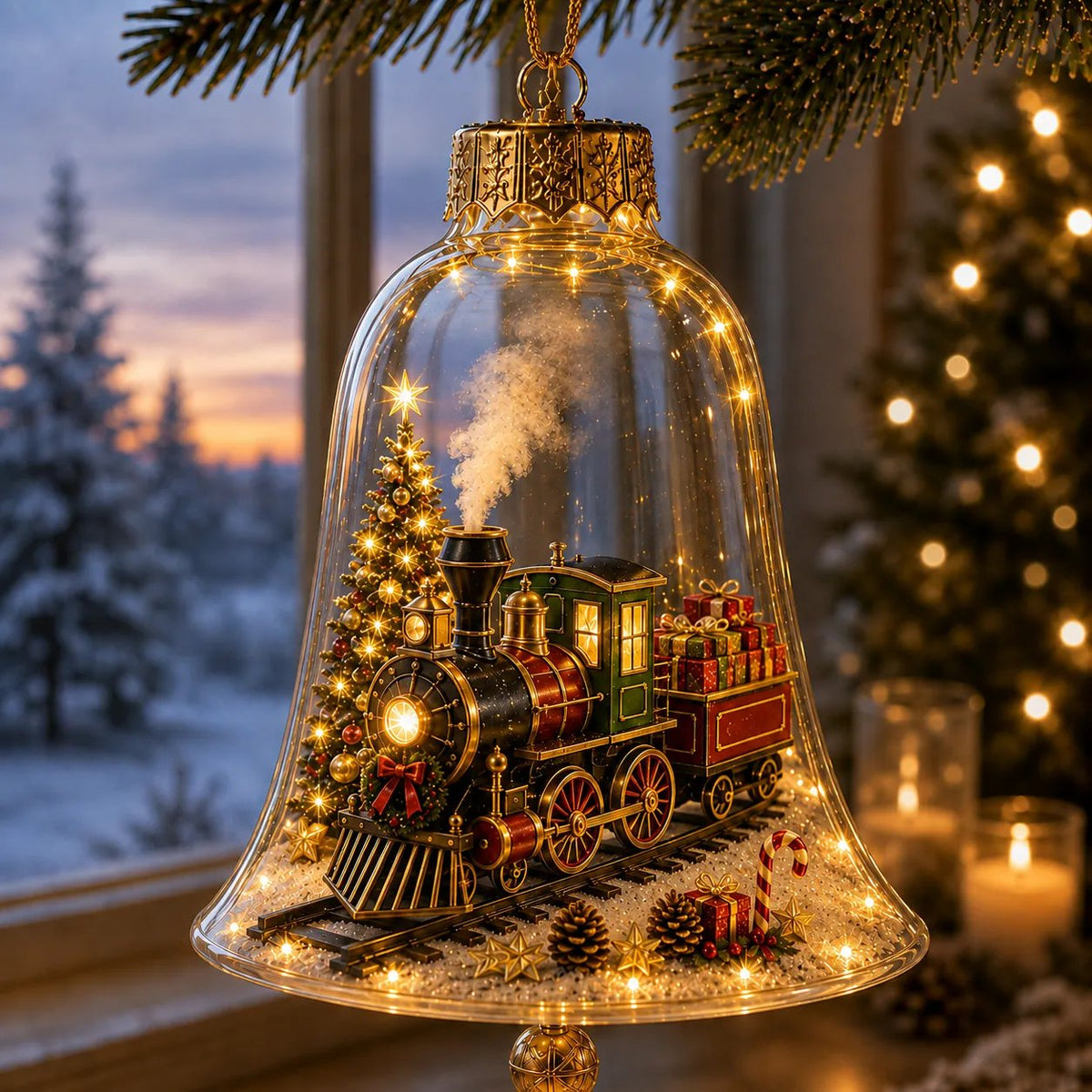 ✨🎄 Illuminated Christmas Story Ornament – Light‐Up Mini Holiday Scene