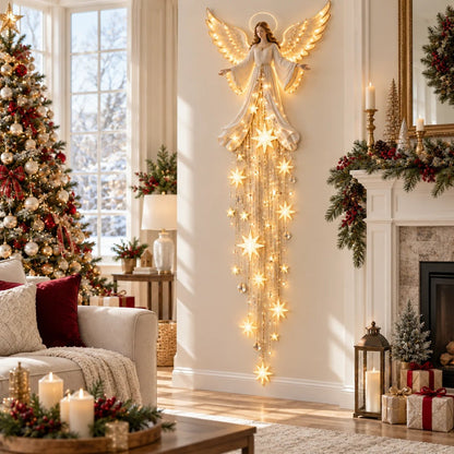✨Last Day 50% OFF✨ Angel Blessing Starfall Wall Light™ – Heavenly Christmas Wall Decor（47 * 18 inch）