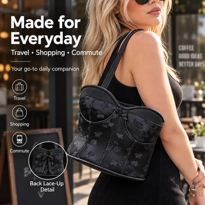 🖤👜 Corset-Style Handbag — Bold Lace-Up Design with a Chic Gothic Edge!
