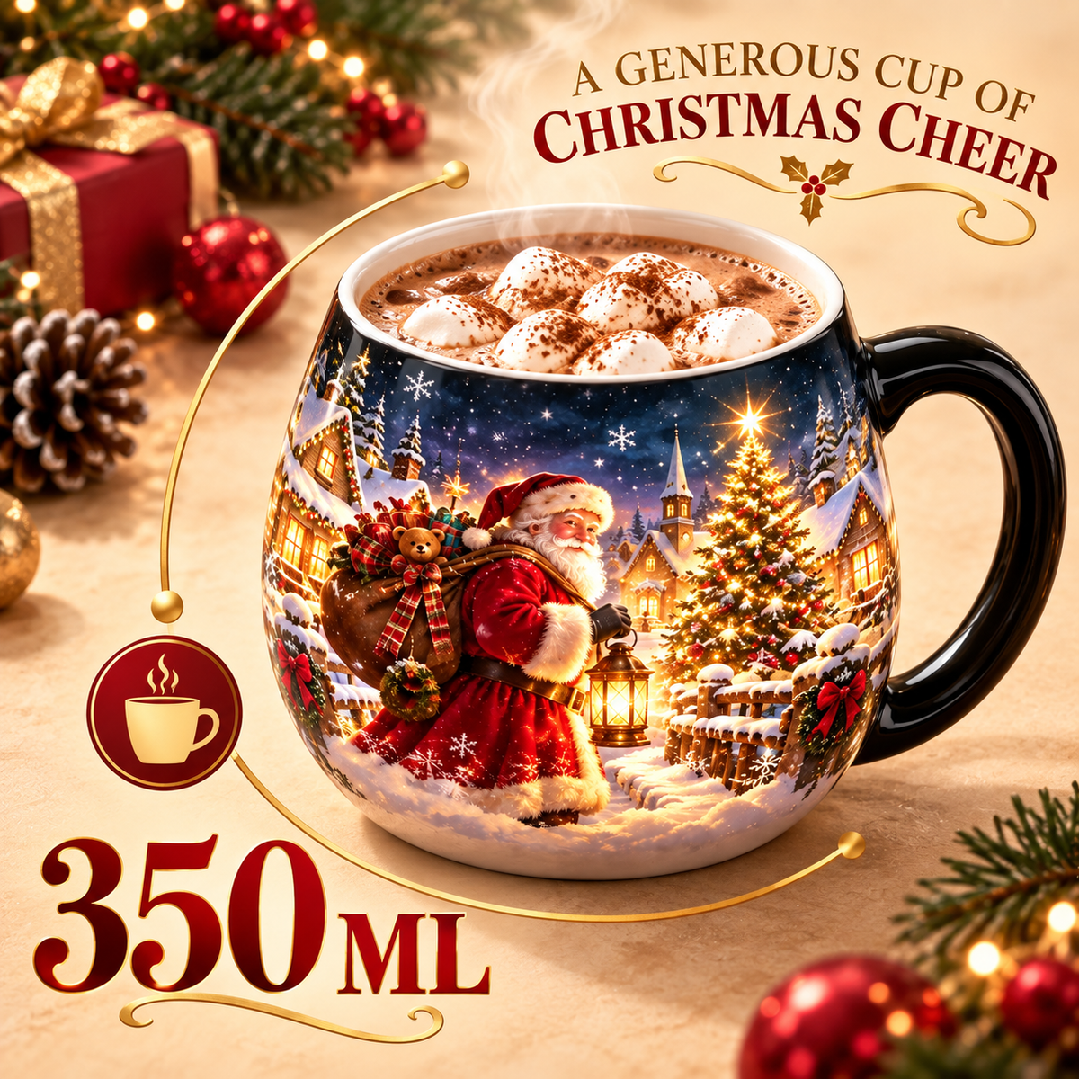 ✨Christmas Magic Color-Changing Mug – Heat Reveal Holiday Gift💫