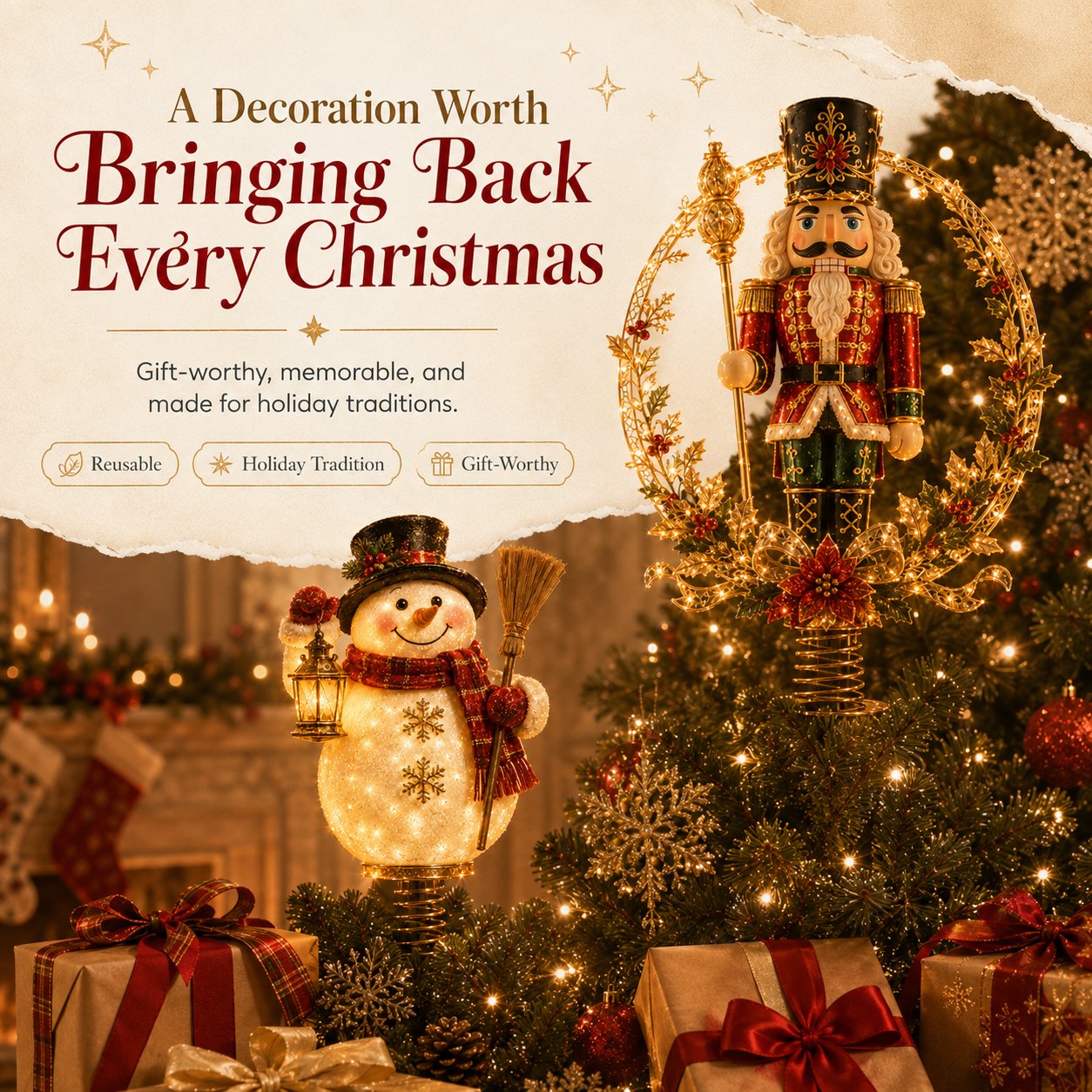 ⏳ Last Day 49% OFF – 🎅  Lighted Christmas Tree Topper Collection ✨