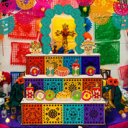 🔥🎃🏵️Day of the Dead Wooden Altar Display Set