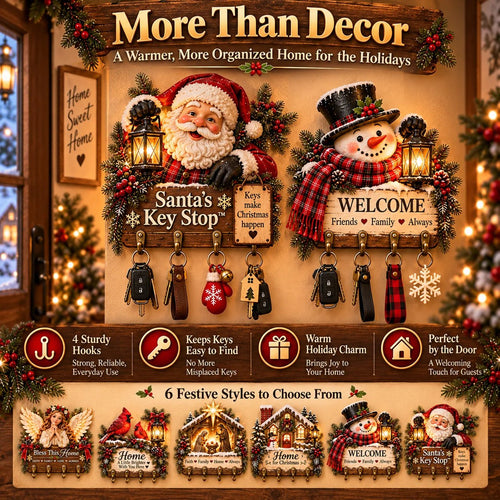 ✨Welcome Key Holder™– Lighted Christmas Entryway Wall Decor