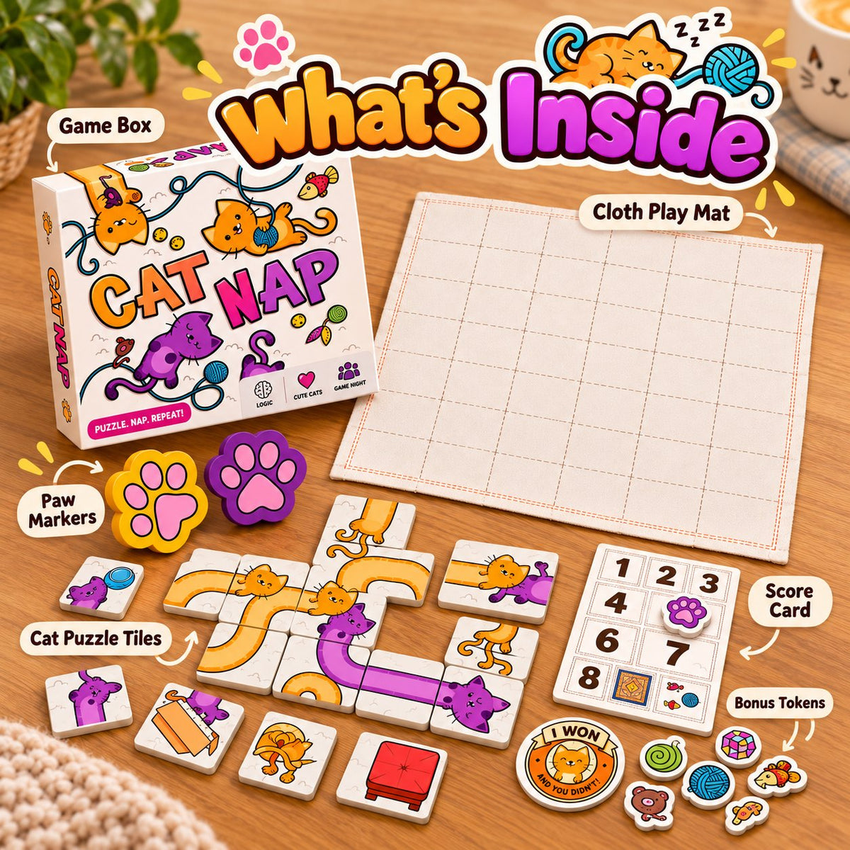 🐱Cat Nap Puzzle Game – A Fun Challenge for Cat Lovers(✨Buy 2 Free Shipping)