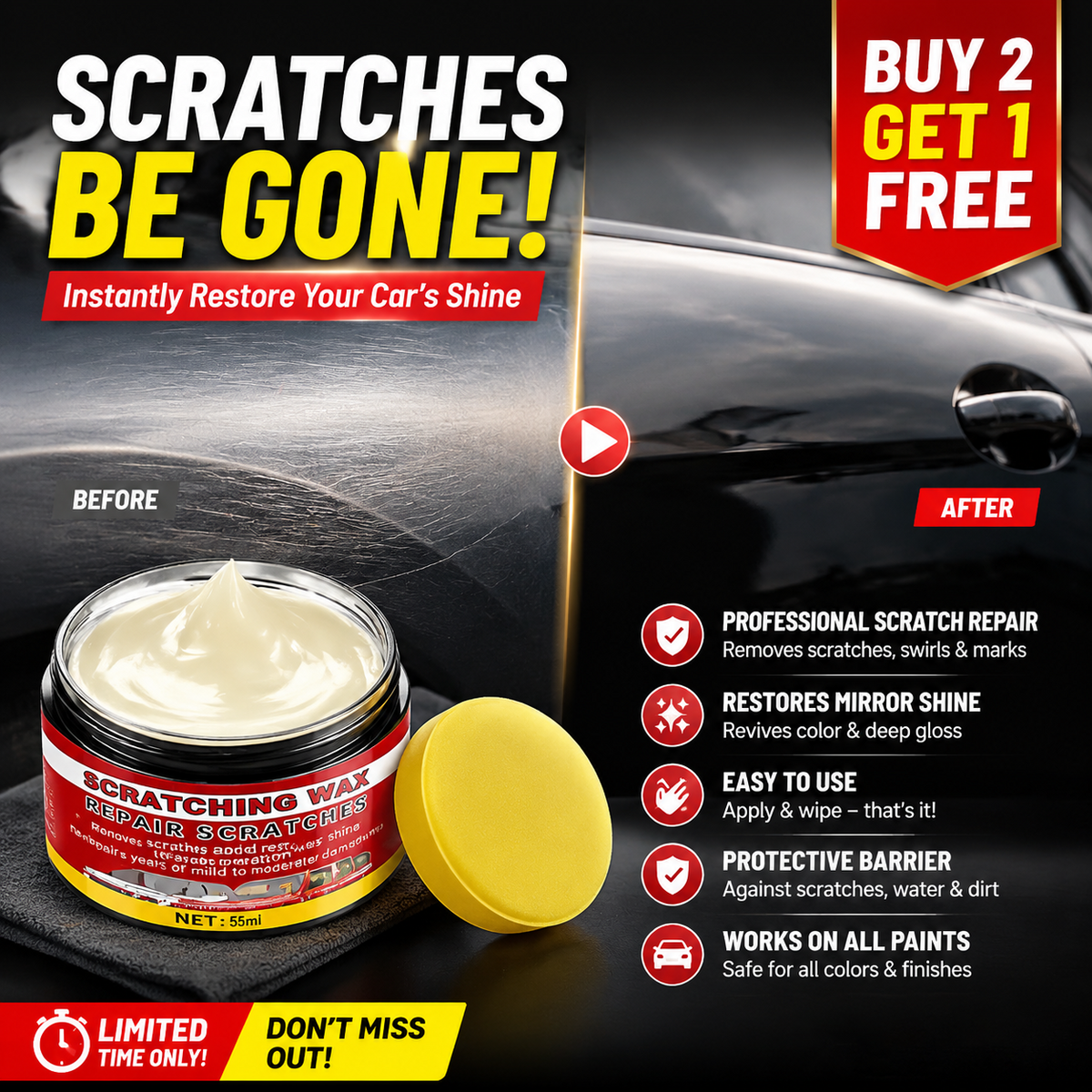 🔥Ultimate Car Scratch Remover Wax