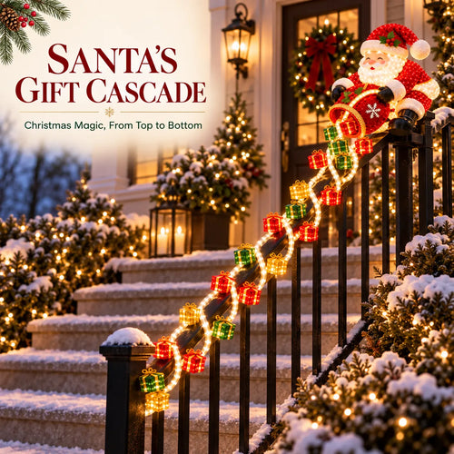 🎅 Santa Magic Gift Cascade Railing Light🎄