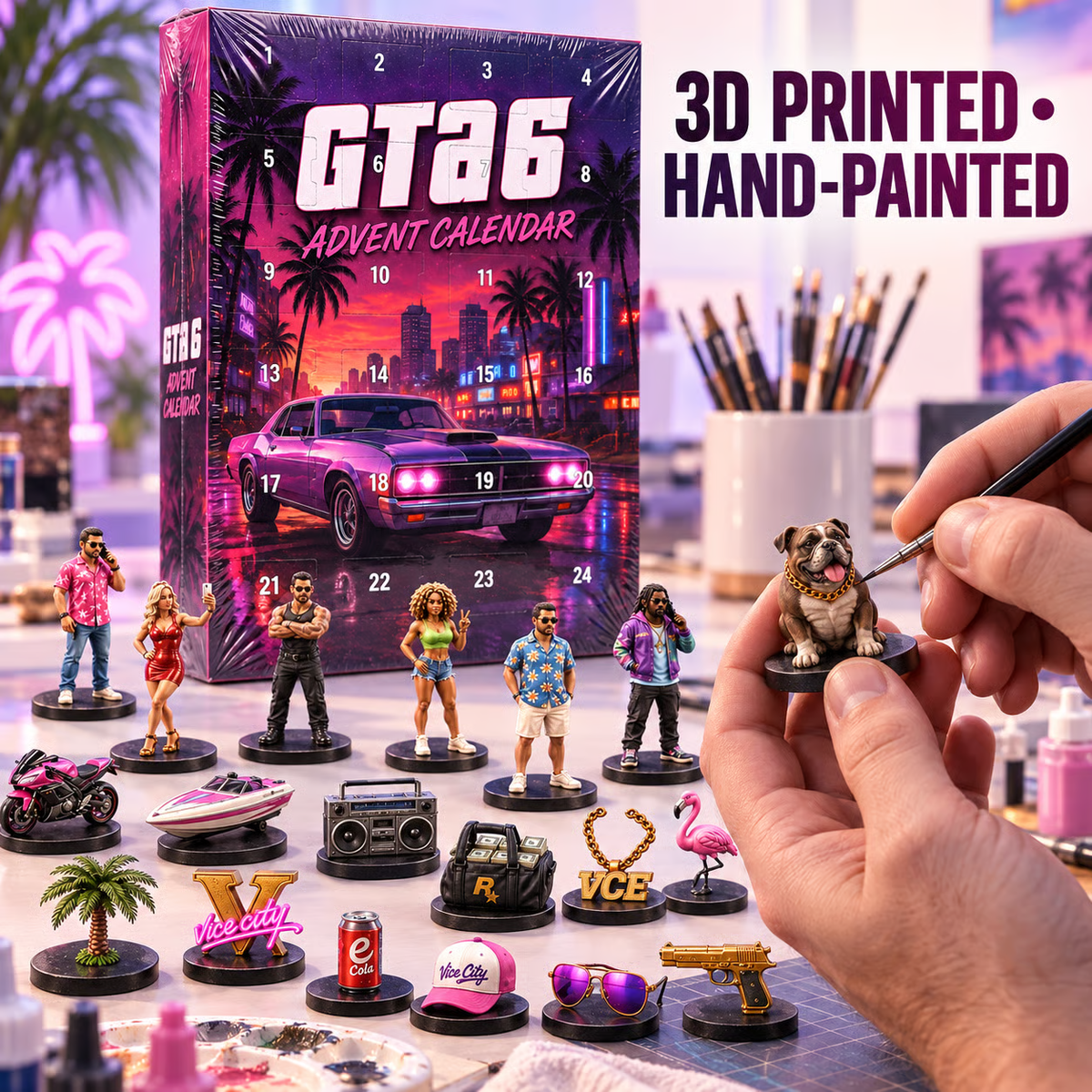 🏙️Mini Collectibles Countdown Calendar｜3D Printed Hand-Painted Mini Collectibles