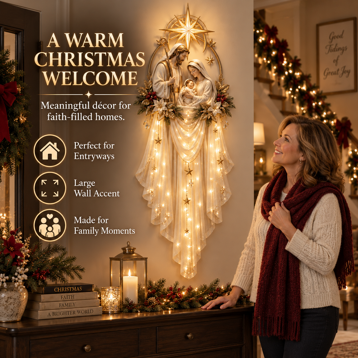 🎁 Holy Family Star Veil™ – Meaningful Christmas Wall Decor