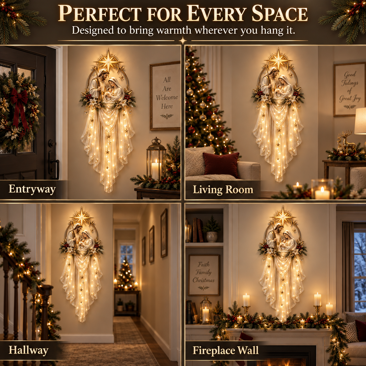 🎁 Holy Family Star Veil™ – Meaningful Christmas Wall Decor