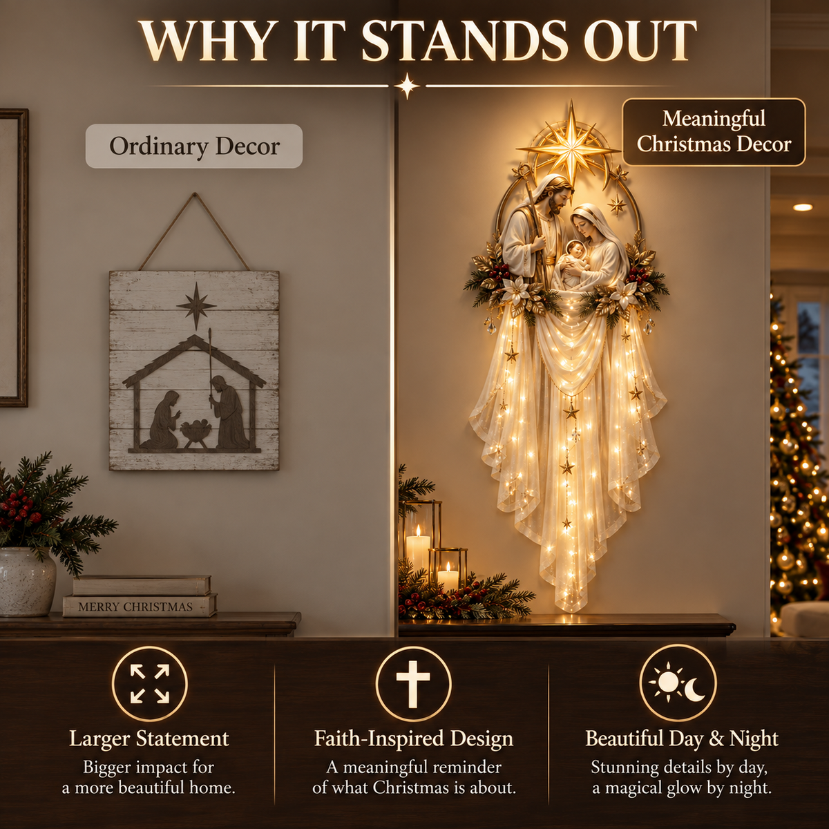🎁 Holy Family Star Veil™ – Meaningful Christmas Wall Decor