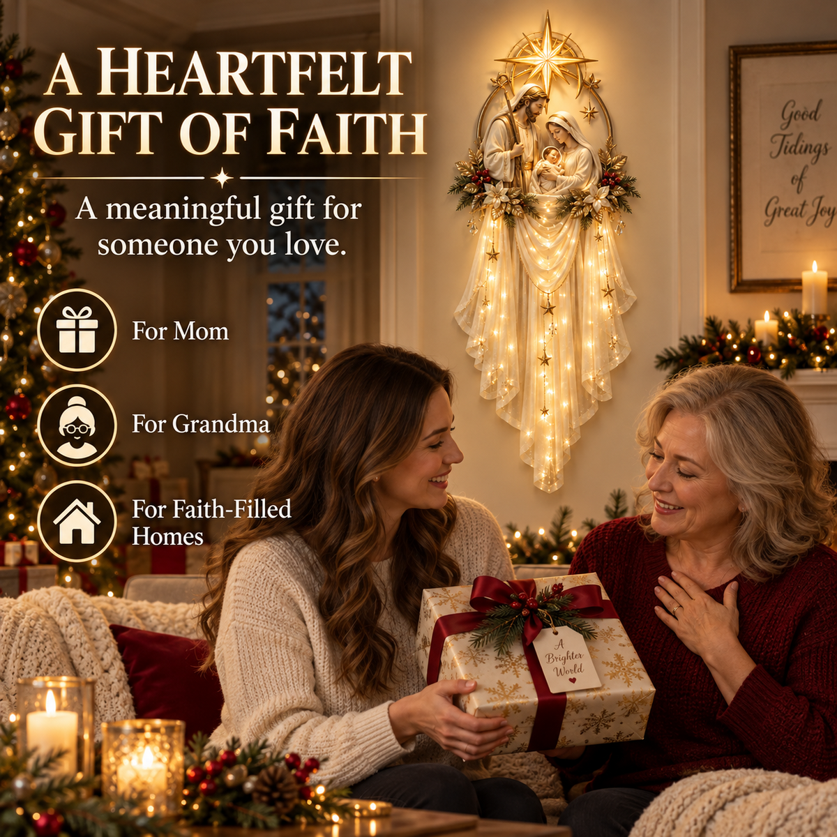 🎁 Holy Family Star Veil™ – Meaningful Christmas Wall Decor