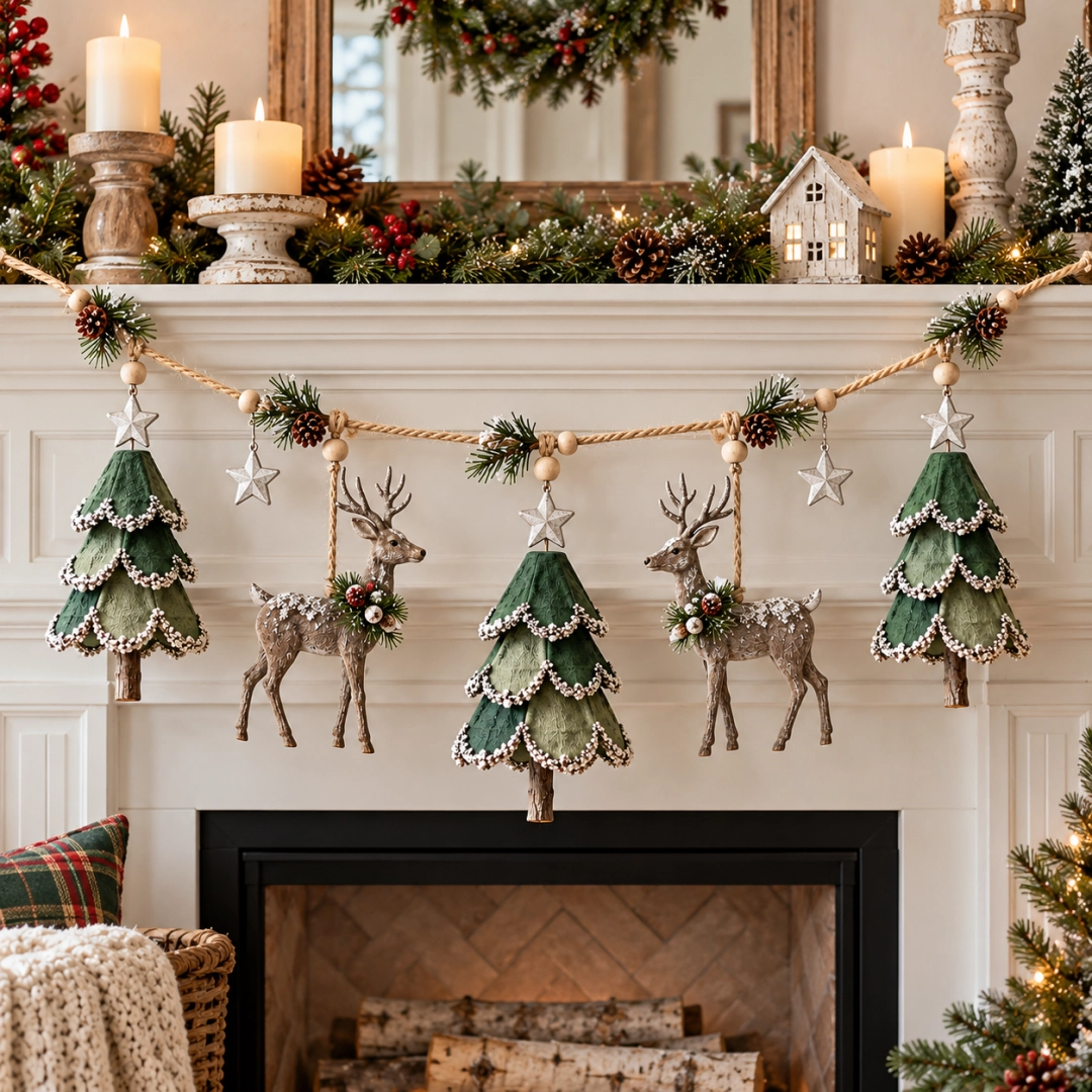 ⏰ LAST DAY 45% OFF 🦌 Lighted Woodland Christmas Garland