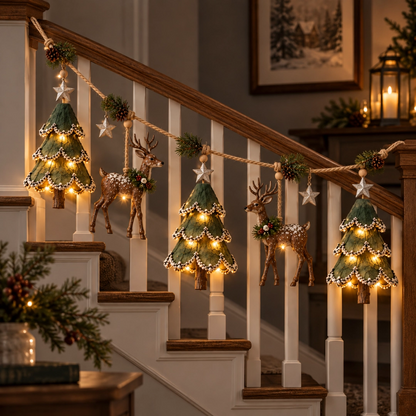 ⏰ LAST DAY 45% OFF 🦌 Lighted Woodland Christmas Garland