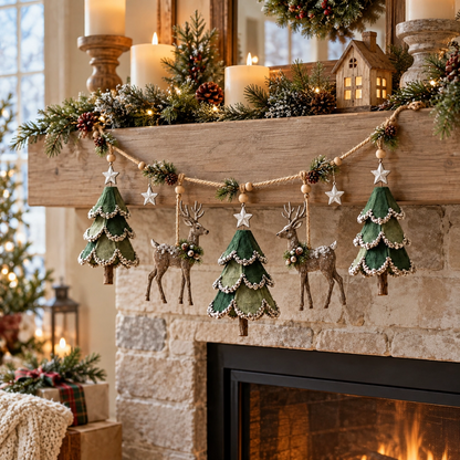 ⏰ LAST DAY 45% OFF 🦌 Lighted Woodland Christmas Garland