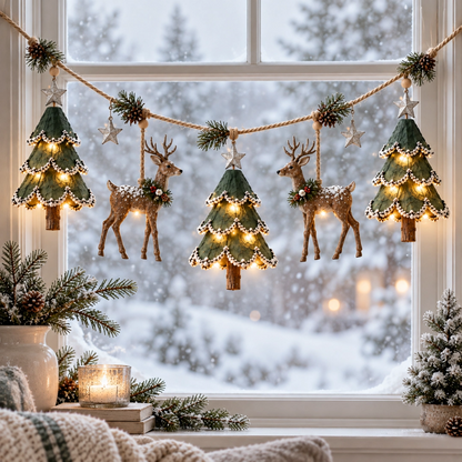 ⏰ LAST DAY 45% OFF 🦌 Lighted Woodland Christmas Garland