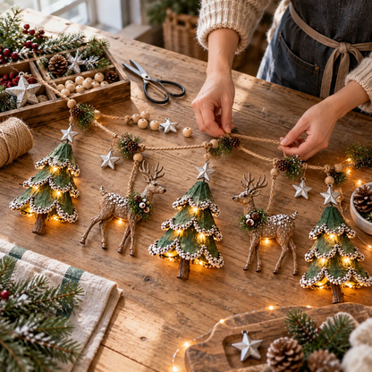 ⏰ LAST DAY 45% OFF 🦌 Lighted Woodland Christmas Garland