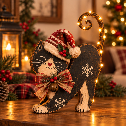 🎄🐱Vintage Lighted Christmas Cat Trio