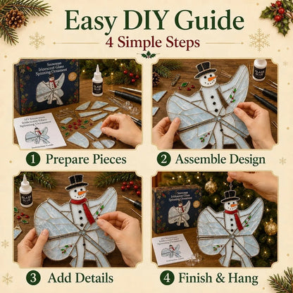 🎄Beginner-Friendly Christmas Iridescent Suncatcher DIY Kit | Complete Kit with Glass-Style Panels, Metal Frames, Hanging Chain, Tools & Step-by-Step Guide Included 💕