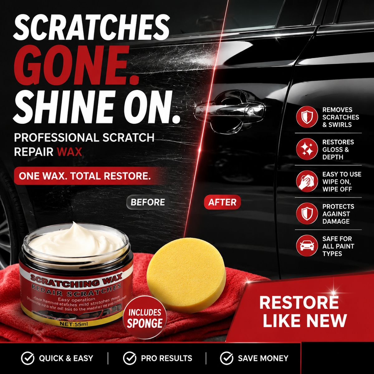🔥Ultimate Car Scratch Remover Wax