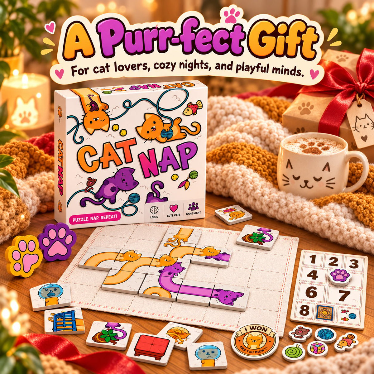 🐱Cat Nap Puzzle Game – A Fun Challenge for Cat Lovers(✨Buy 2 Free Shipping)