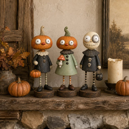 🎃Primitive Pumpkin Friends –  🧡Vintage Halloween Collectible Figurines