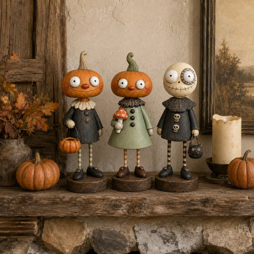 🎃Primitive Pumpkin Friends –  🧡Vintage Halloween Collectible Figurines