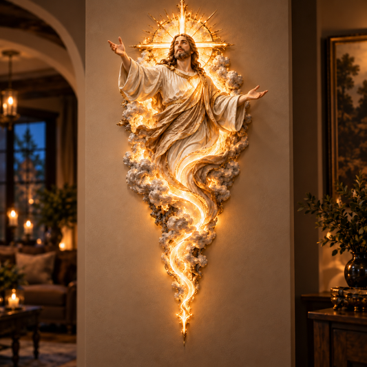 🔥 Last Day 49% OFF 🔥 -  ✝️ Light of the World Jesus Wall Sculpture – A Radiant Symbol of Faith for the Home