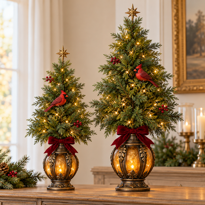 🎄🐦Cardinal Lantern Trees