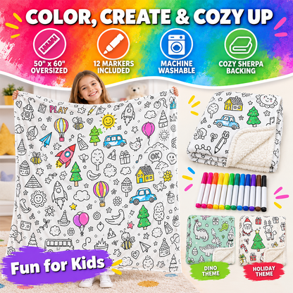 🎨DIY Coloring Blanket with 12 Markers🖍️