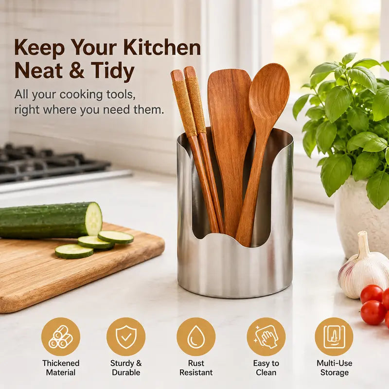 🔥HOT SALE 49% OFF✂️Stainless Steel Cooking Utensil Holder