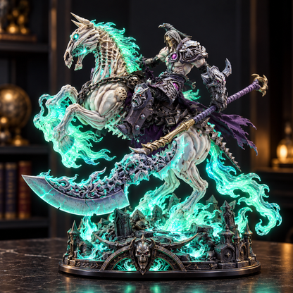 💀🔥 Wraithfire Horseman™ | Gothic Undead Knight Collector Lamp