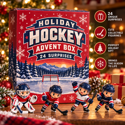 🎄 PuckJoy™ Hockey Advent Calendar – Christmas Ice Hockey Surprise Gift Box for Fans