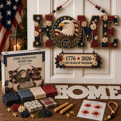 🔥 Last Day 49% OFF | 🏡 HOME Sweet HOME DIY Fabric Poke Art Kit ✨