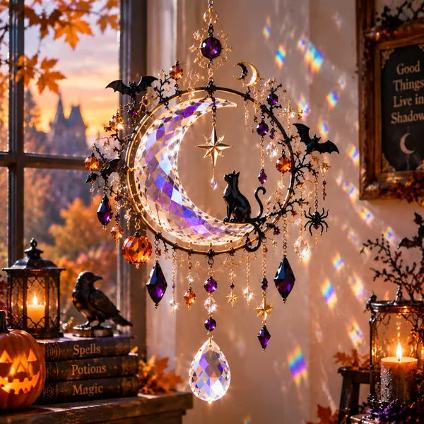🔥🎁🎃Halloween Crystal Suncatcher – 5 Witchy Window Designs