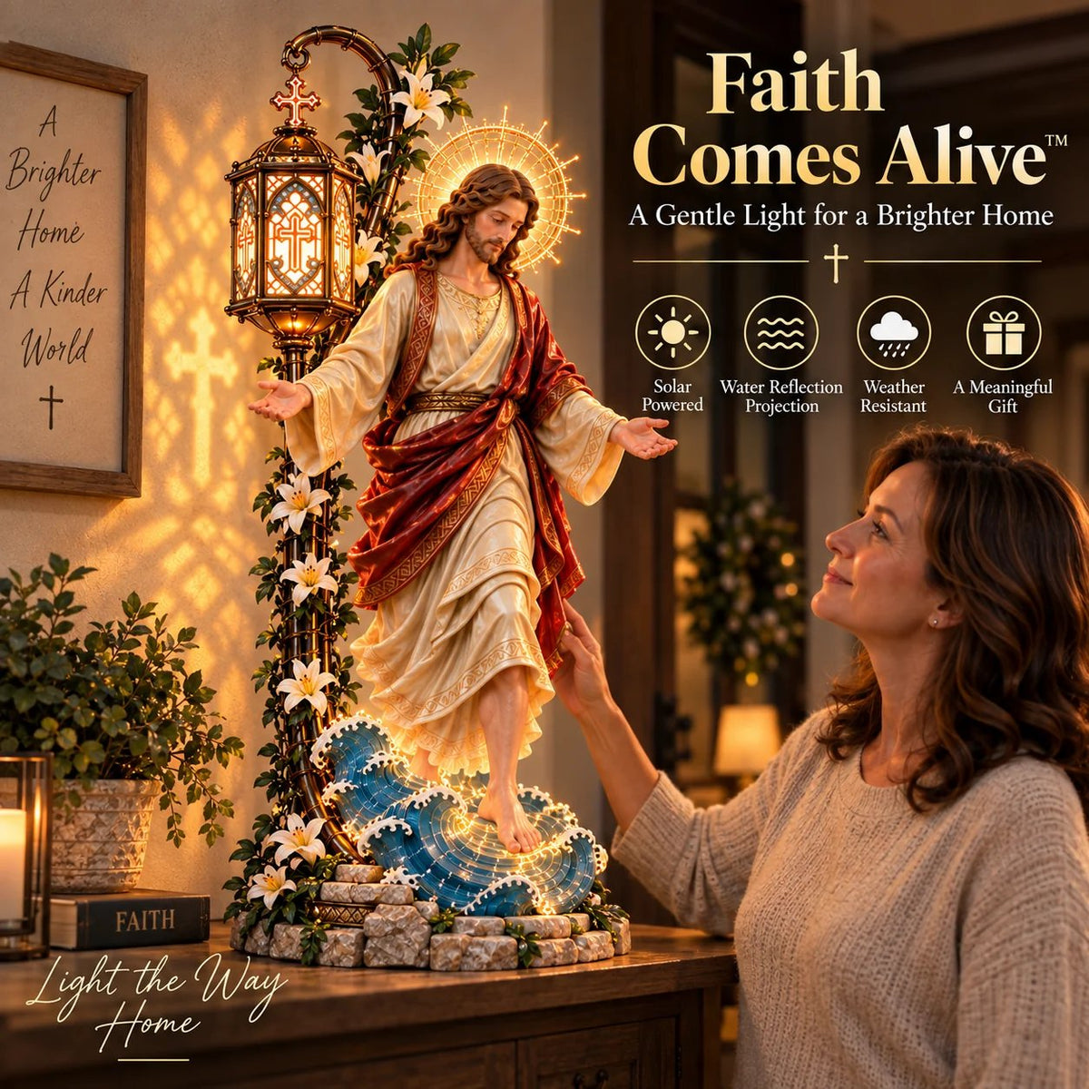 ⏰ LAST DAY 50% OFF ✝️ Jesus Walking on Water Reflection Light