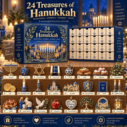 🕎24 Treasures of Hanukkah – Traditions, Symbols & Light Countdown Calendar