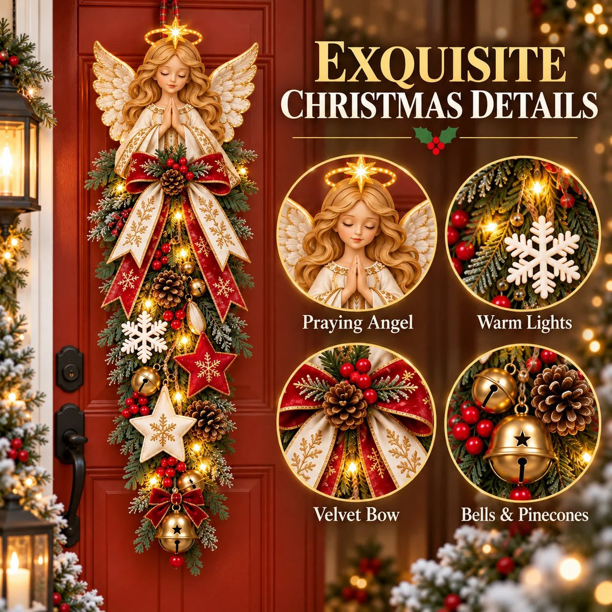 👼 Light-up Angel Christmas Door Decoration Gift – A Christmas blessing from heaven
