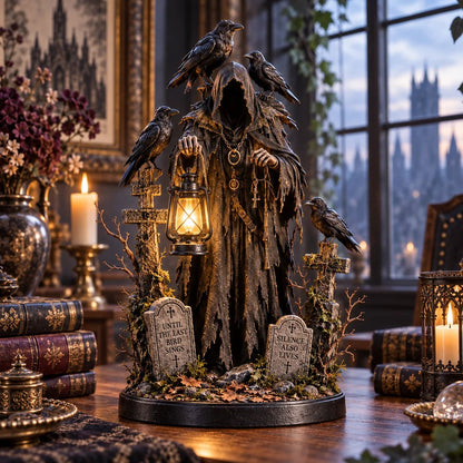 Keeper of the Last Light – Raven Guardian Lantern Statue