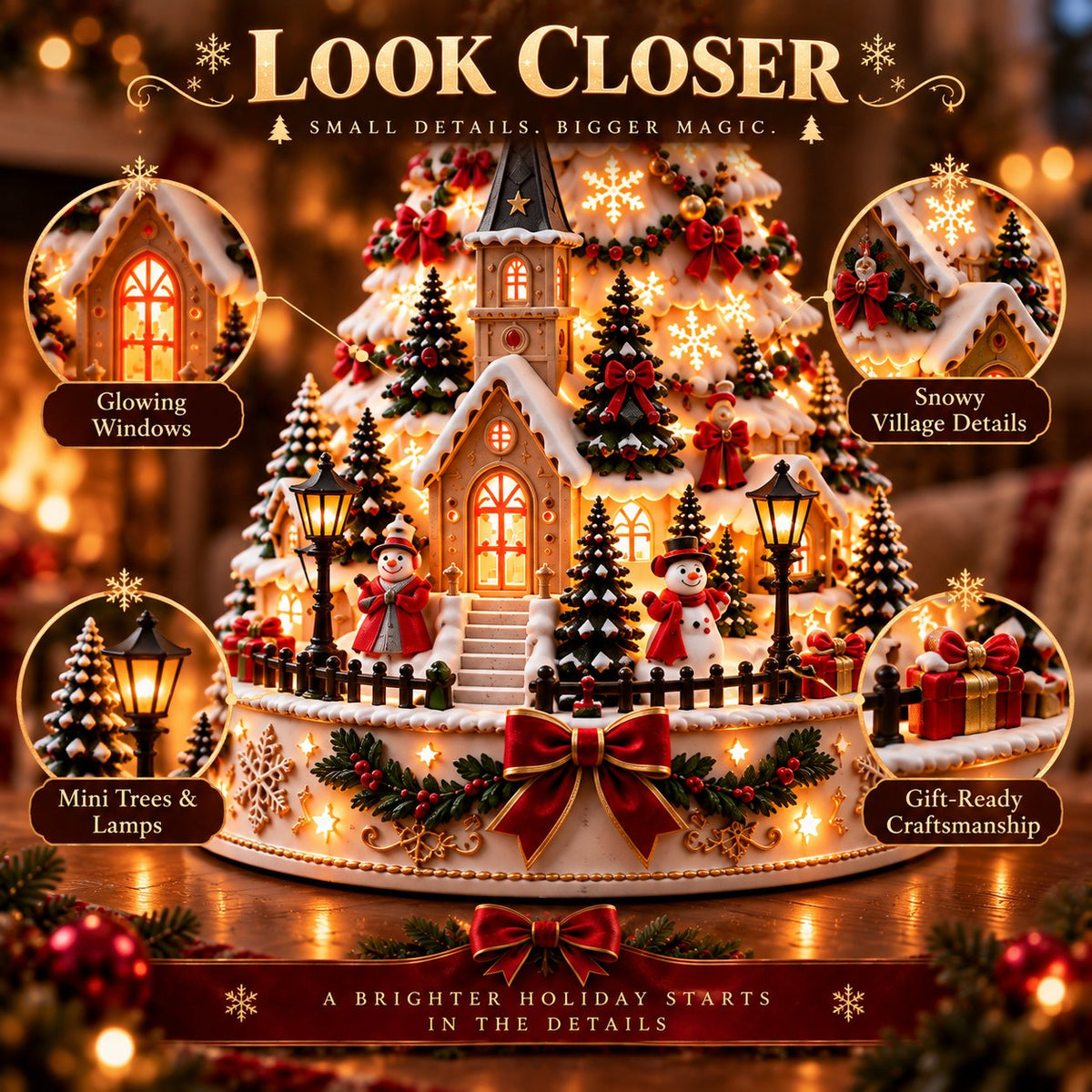 🌟 49% OFF🎄MerryRealm Christmas Village Lightscape Tree