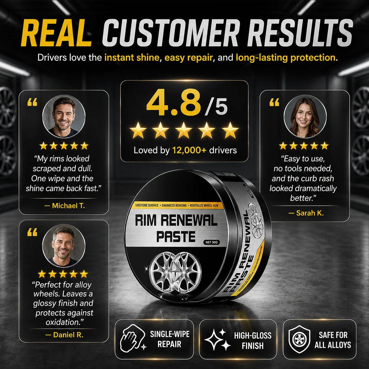 🥳2026 HOT SALE🥳💞50K+ SOLD!✨All‑in‑One Wheel Restoration Paste
