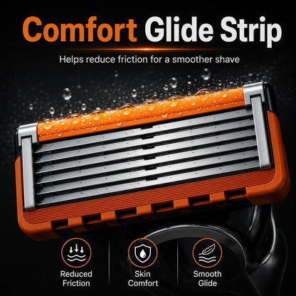 🪒✨Men’s Razor Set, 24 Pcs Replacement Razor Blades Refills with 1 Ergonomic Razor Handle